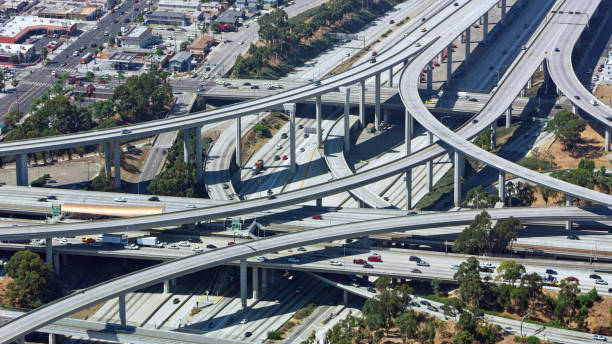 istock Aerial view of highway intersection 1093921528