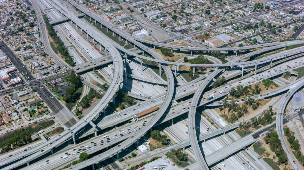 istock Aerial view of highway intersection 1093921550