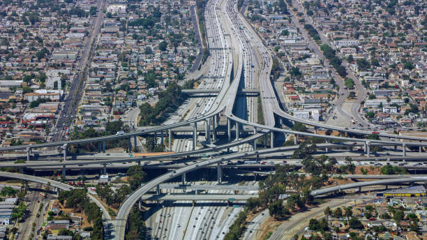 istock Aerial view of highway intersection 1093921552