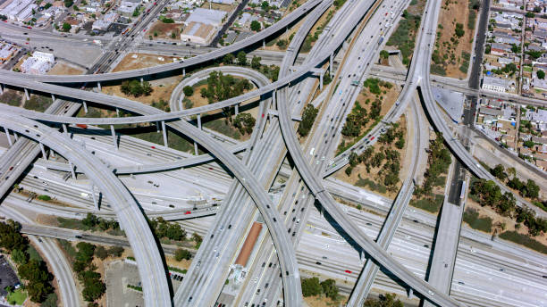 istock Aerial view of highway intersection 1093921562