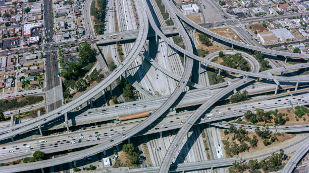 istock Aerial view of highway intersection 1093921572