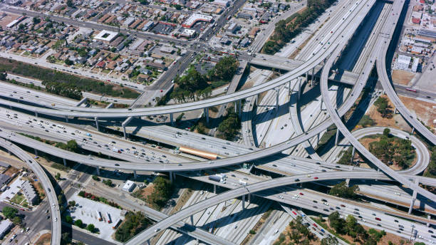 istock Aerial view of highway intersection 1093921576