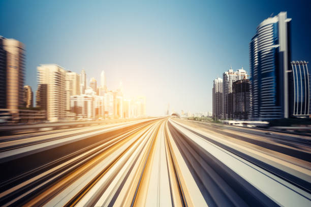 istock Futuristic metro, Speed motion in Dubai, United Arab Emirates 1093923064