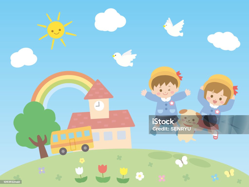 Kindergarten children3 Kindergarten children Preschool stock vector