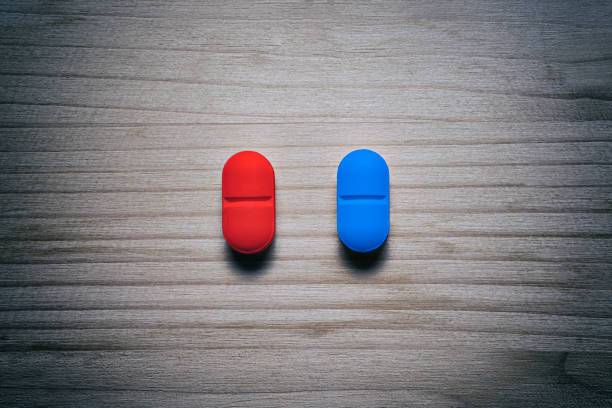 Right choice Red Pill Blue Pill concept version 2 stock pictures, royalty-free photos & images