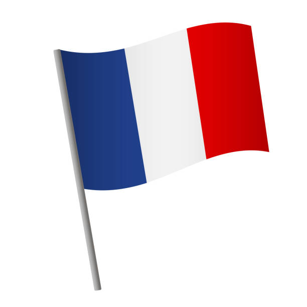 France flag icon. France flag icon. National flag of France on a pole vector illustration. tricolor stock illustrations