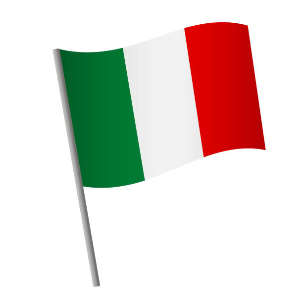 Italy flag icon. Italy flag icon. National flag of Italy on a pole vector illustration. italian flag stock illustrations