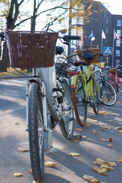 istock Bicycles parked along the sidewalk 1093962246