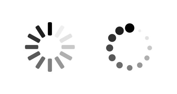 illustrations, cliparts, dessins animés et ic�ônes de chargement des icônes. charge. charger les icônes. deux icônes de chargement sur fond de vide - loading