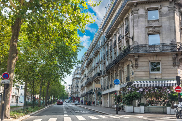 istock Luxury buildings and green trees in Paris 1093966460