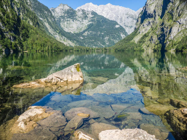 istock Water mirroring at the Obersee Alps