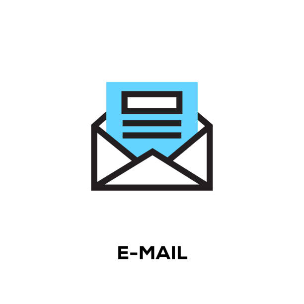Flat line design style modern vector E-Mail icon Flat line design style modern vector E-Mail icon logo mail stock illustrations