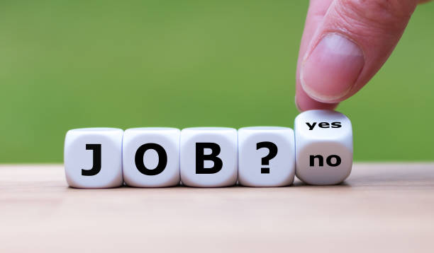 istock Have a job? Hand flips a dice and changes the word 