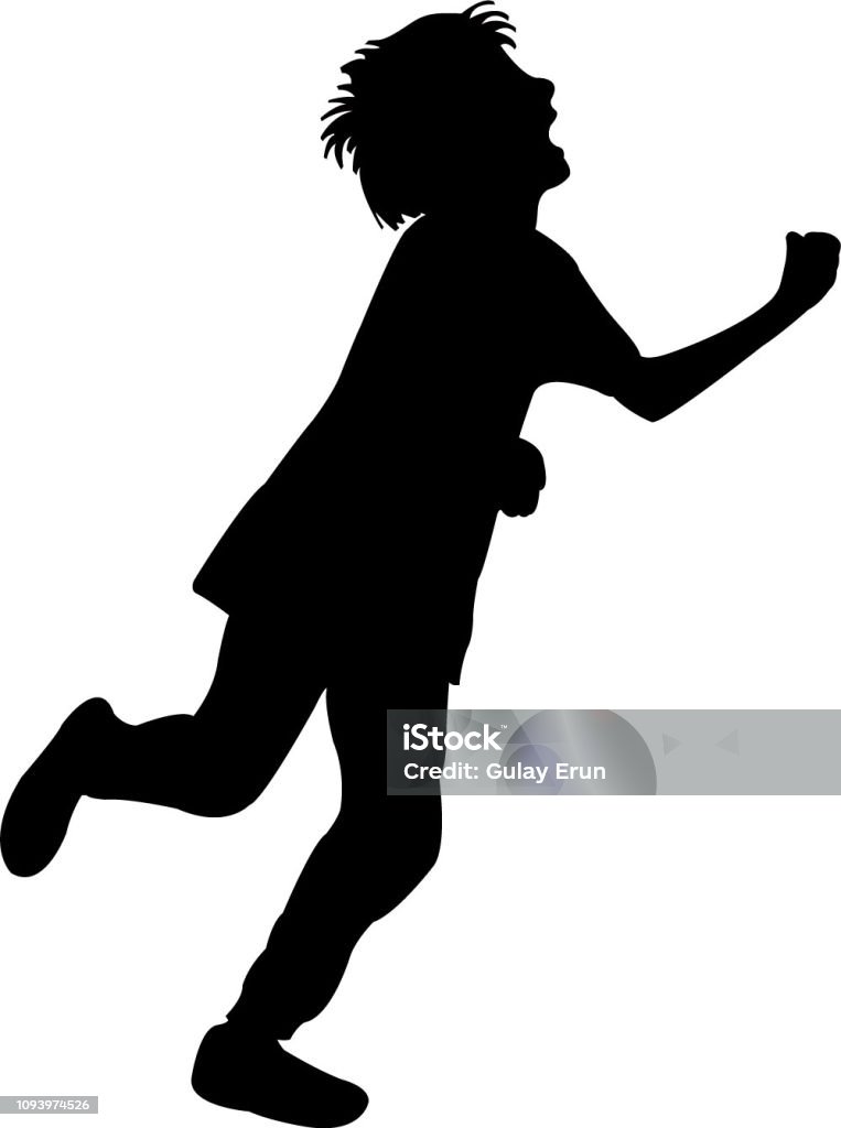 A boy body silhouette vector Black Color stock vector A boy body silhouette vector Black Color stock vector