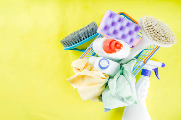 istock Cleaning supplies concept 1093977532