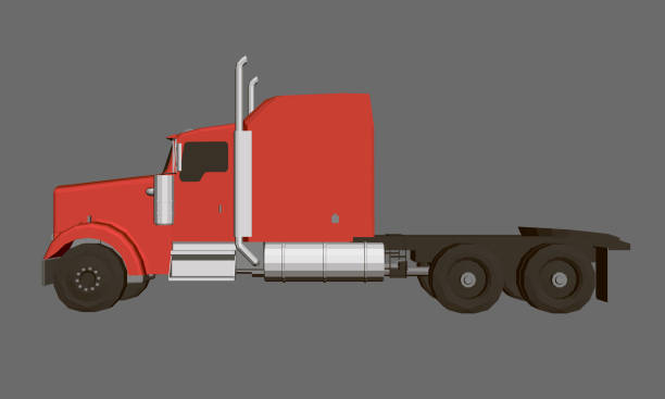 lkw - car side view truck truck driver stock-grafiken, -clipart, -cartoons und -symbole