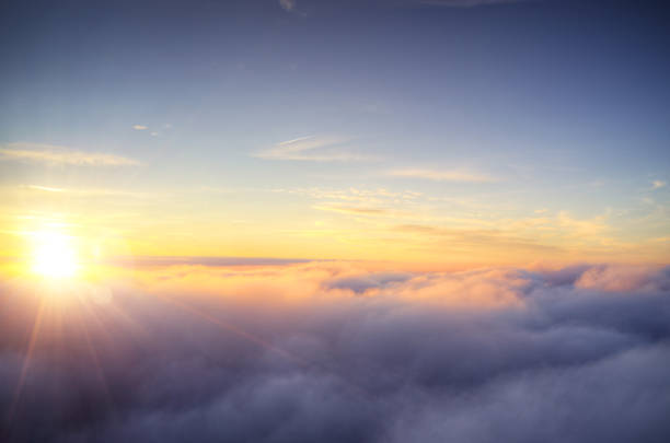 istock Beautiful sunrise cloudy sky from aerial view 1093993098