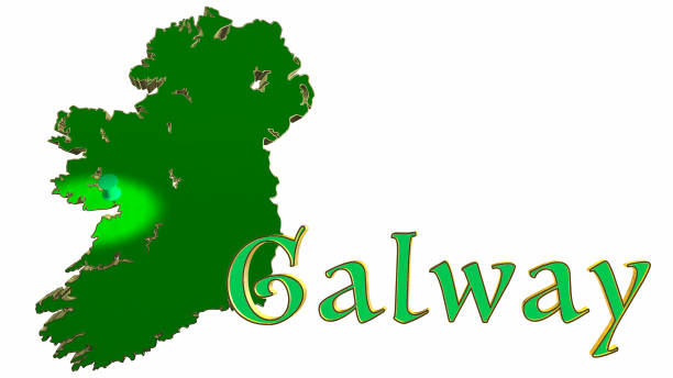 Grunge map of Ireland with its flag printed within its border on an old paper.