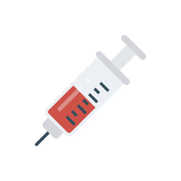 분사 주사기 백신 - syringe injecting vaccination healthcare and medicine stock illustrations