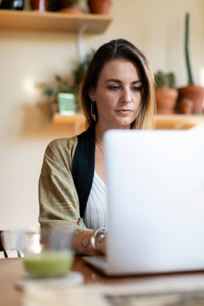 istock Relaxed woman working from home on her laptop 1094009362