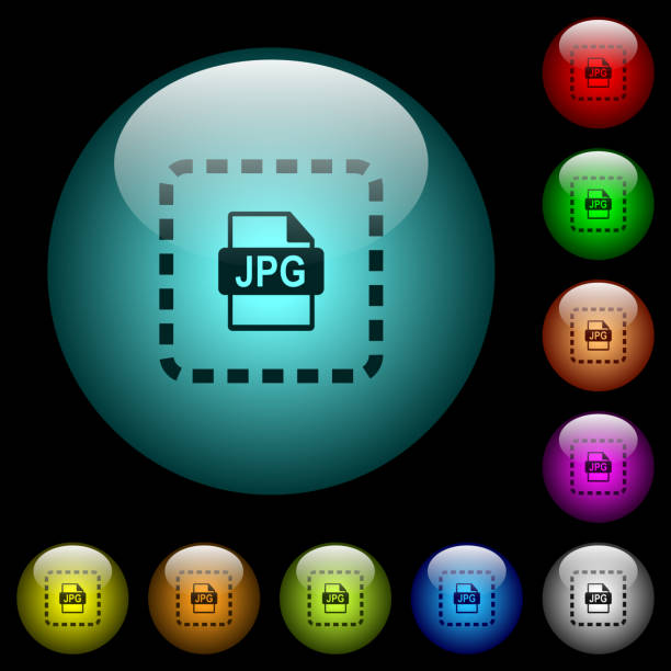 istock Place jpg file icons in color illuminated glass buttons 1094015984