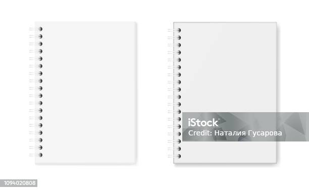 Vector Set Of Realistic Images Of Notebooks Hardcover And Soft Cover Stock Illustration - Download Image Now