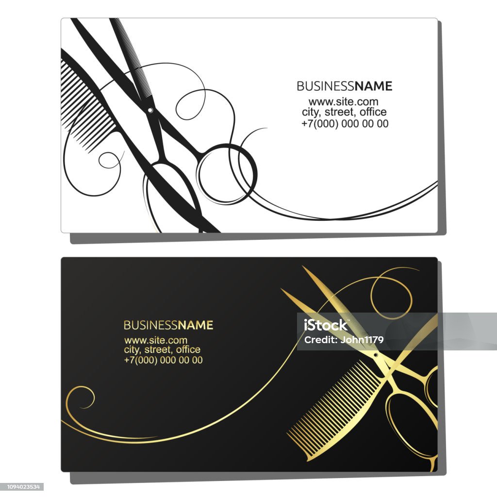 Hairdresser Beauty Salon Business Card Stock Illustration - Download Image  Now - Hairstyle, Comb - Hair Care, Scissors - iStock