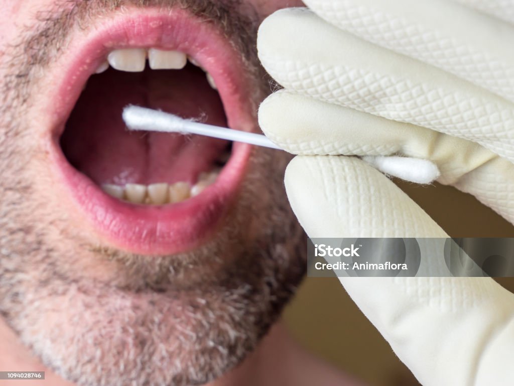 DNA test swab saliva sample DNA Test Stock Photo