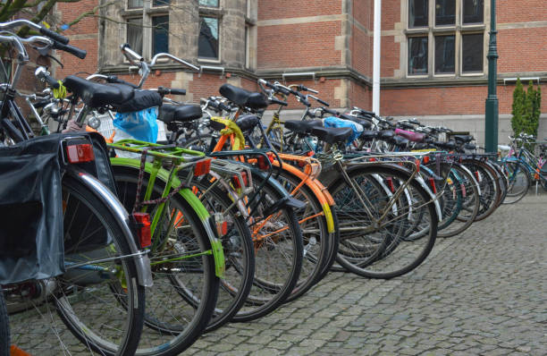 istock Bicycle parking near brick building 1094032362