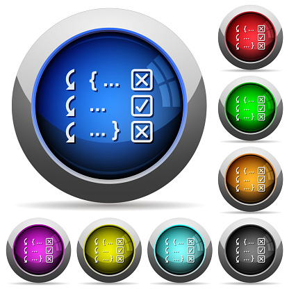 Debugging Program Round Glossy Buttons Stock Illustration - Download ...