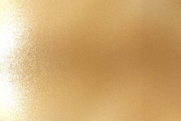 istock Reflection on rough light orange metal wall surfaces, abstract texture background 1094041026