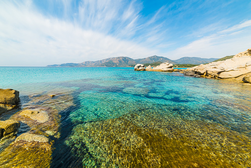 Peninsula of Capo Testa as seen from Punta Contessa, a protected area in north Sardinia