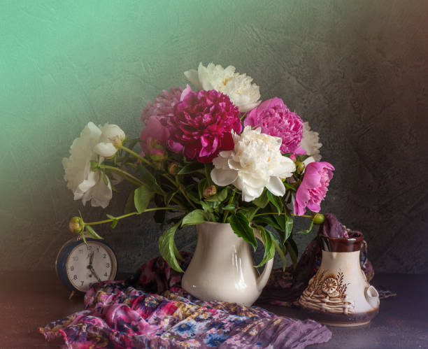 istock Still life with white and pink peonies. 1094048136