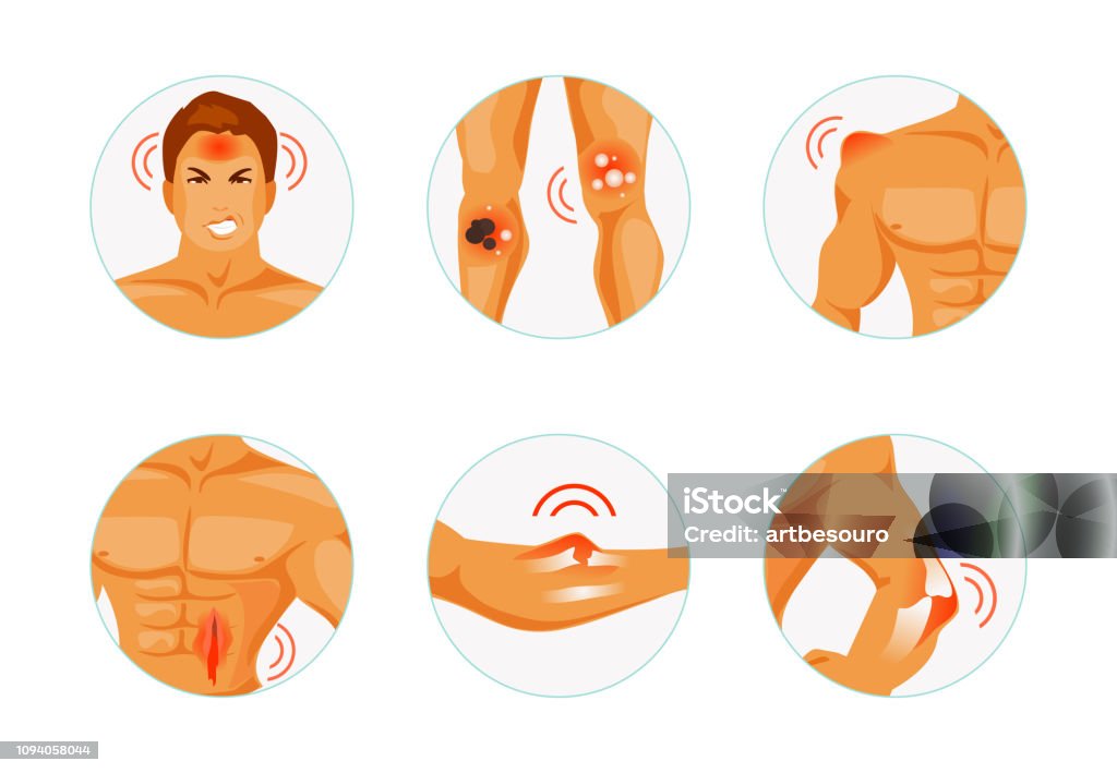 Types Injuries Simple Art Types Of Injuries Vector Stock Illustration - Download Image Now ...