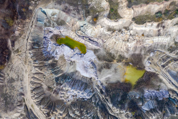 istock Aerial shot of opencast mine lake 1094058882