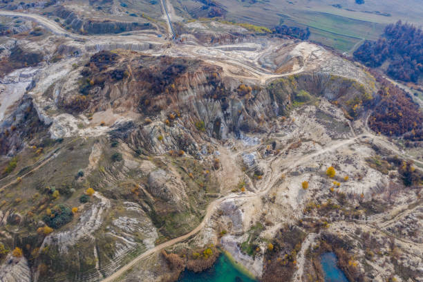istock Industrial mining landscape from a drone, aerials 1094058900