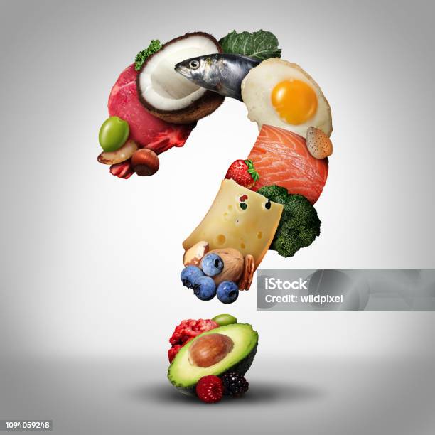 Keto Diet Questions Stock Photo - Download Image Now - Question Mark, Food, Ketogenic Diet