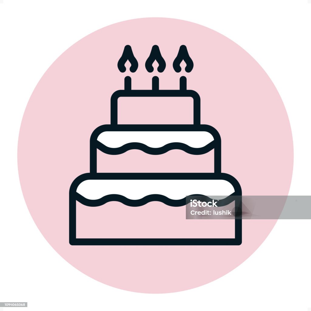 Celebration Cake - Pixel Perfect Single Line Icon Cake — Professional outline style vector icon.
Pixel Perfect Principle - icon designed in 64x64 pixel grid, outline stroke 2 px. Blue circle 80x80 px.

Complete Outline PRO icon board - https://www.istockphoto.com/collaboration/boards/r3MrrRaQskC97xh5LR9hsg Candle stock vector