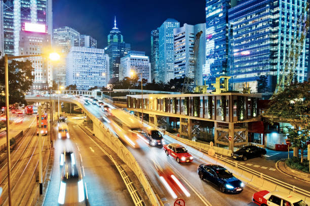 istock Night Traffic in Hong Kong 1094068914