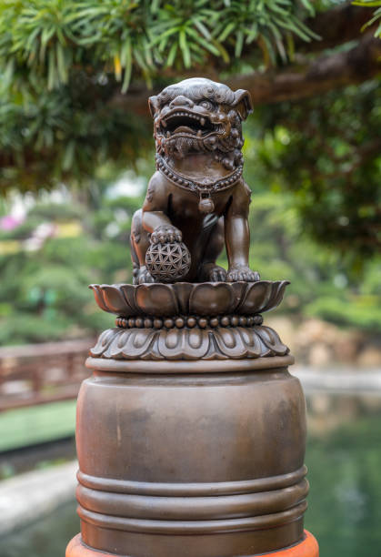 istock Lion wiht paw on globe in Chi Lin Nunnery 1094078314
