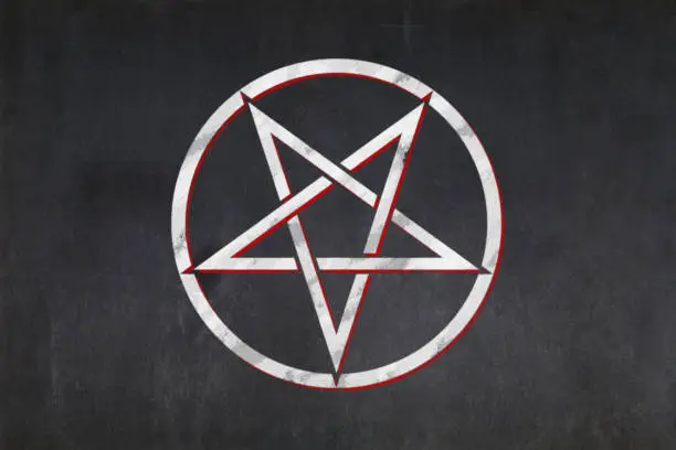 Blackboard with a the Inverted pentagram drawn in the middle.