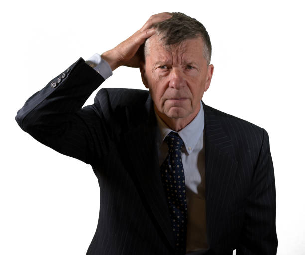 istock Front view of senior caucasian man worried and afraid 1094086752