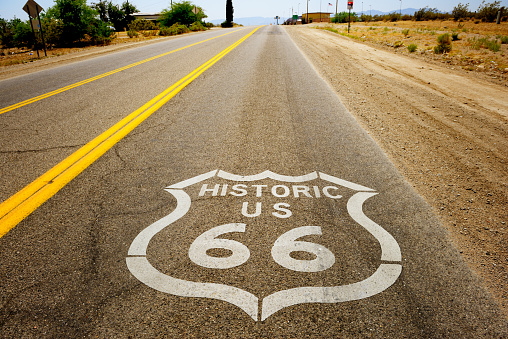 Historic route 66 in California, USA.