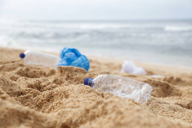 istock Plastic trash at the sandy beach. Plastic pollution concept. Single-use plastic is a human addiction that is destroying our planet and impacts our waters, sea life and humans. 1094089870