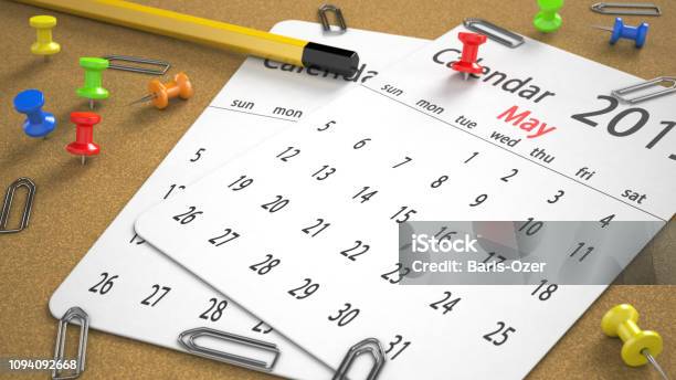 Calendar May 2019 Concept Stock Photo - Download Image Now - 2019, Annual Event, Business