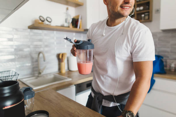 istock Nutritional sports drink before exercising 1094093604