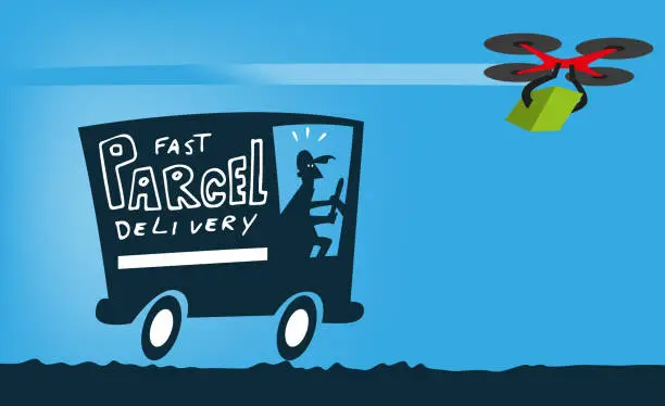 Vector illustration of Parcel delivery service