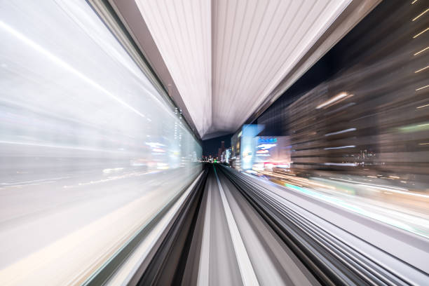 istock Motion blur of train moving inside tunnel in Tokyo, Japan 1094096254