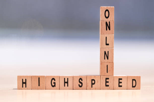 istock wood cubes with the words online highspeed on it 1094101320