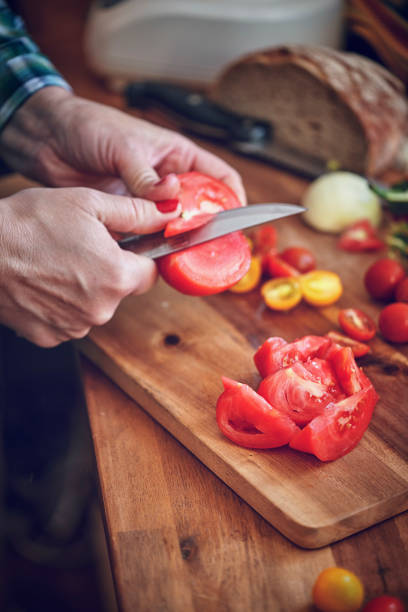 istock Preparing Vegetable Gazpacho Soup with Tomato, Cucumber, Paprika and Herbs 1094102096